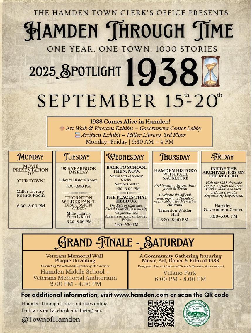 Hamden Through Time flyer